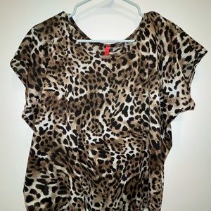 Animal print dolman blouse